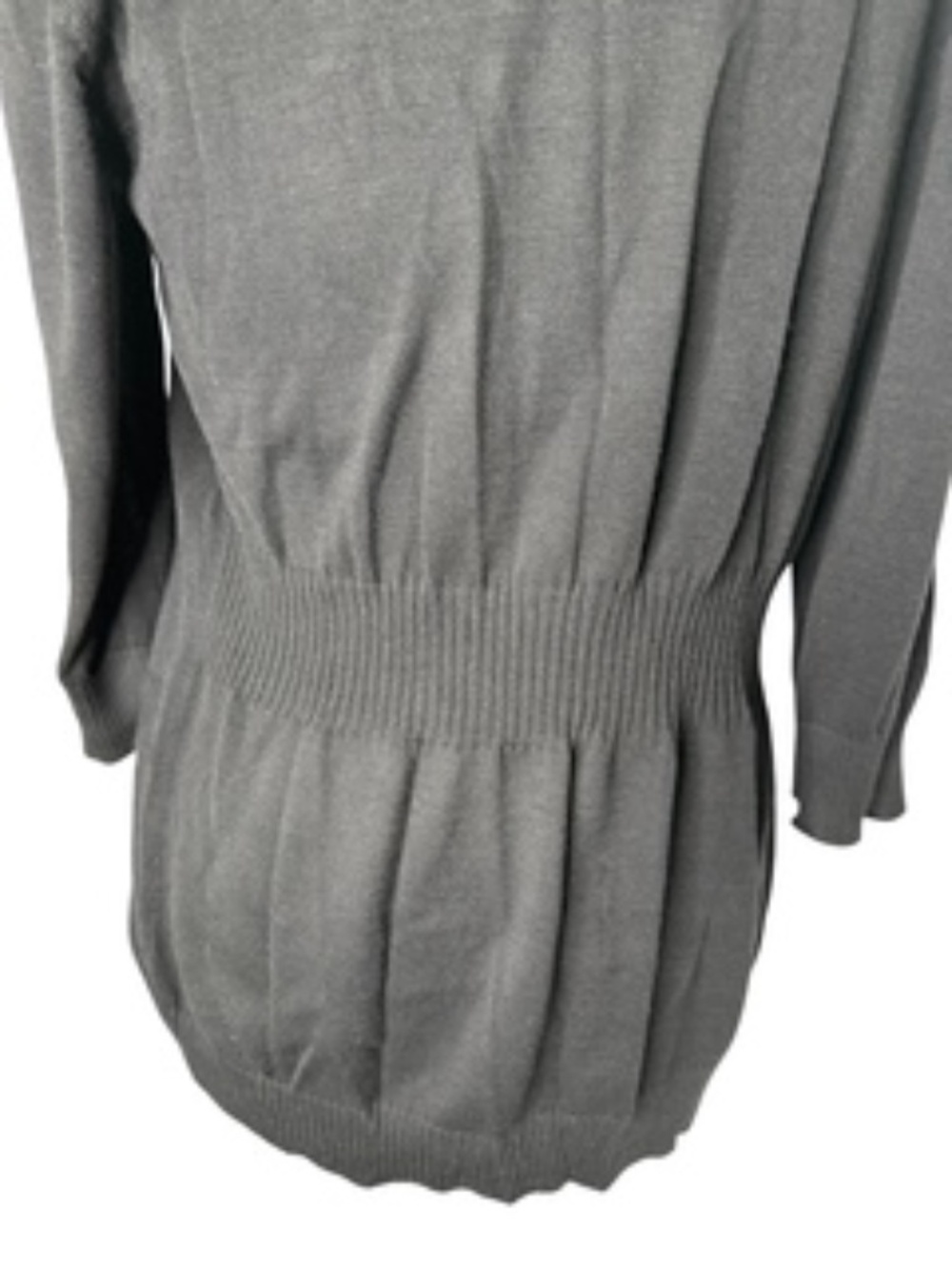Verve Ami Open Front Gathered Back Waist 3/4 Sleeve Black Cardigan Size L - Picture 4 of 6